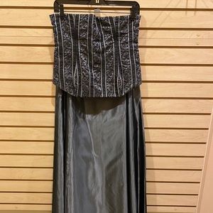 Two piece floor length skirt. Grey and black